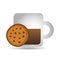 mug coffee cookie round bakery icon design graphic