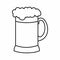 Mug of dark beer icon, outline style