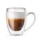 A mug of espresso macchiato coffee isolated on white