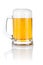 Mug fresh beer isolated over a white