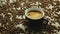 Mug of freshly brewed espresso