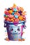 mug with kawaii candy halloween graphics white background