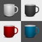 Mug mock up vector template Easy to change colors