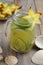 Mug of mojito decorated with starfruit