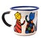 Mug with painted cats picture