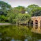 Mughal Architecture inside Lodhi Gardens, Delhi, India, Arches Inside the The Three-domed mosque in Lodhi Gardens is said to be