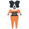 Mugshot prison clothes dog Border Collie