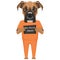 Mugshot prison clothes dog Boxer