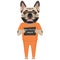 Mugshot prison clothes dog French Bulldog