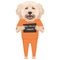 Mugshot prison clothes dog Poodle