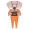 Mugshot prison clothes dog Weimaraner