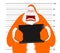 Mugshot of Santa Claus orange prisoner clothing