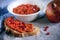 Muhammara roasted red bell pepper spread like ajvar relish