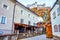 The Muhlenhof courtyard with water mill, Salzburg, Austria