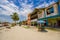 Muisne, Ecuador - March 16, 2016: Buildings in the center of the city, main street, in the coast of Ecuador