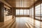 Muji Design, An Empty Wooden Room, And Interior Cleaning Of A Japanese Room. Generative AI