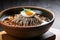 Mul naengmyeon: Cold buckwheat noodles in a clear broth, AI generative