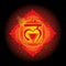 Muladhara. Glowing chakra icon . The concept of chakras used in Hinduism, Buddhism and Ayurveda. For design,