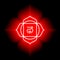 Muladhara icon. The first root chakra. Vector red gloss and shine. Line symbol. Sacral sign. Meditation