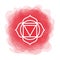 Muladhara icon. The first root chakra. Vector red smoky circle. Line symbol. Sacral sign. Meditation