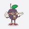 Mulberry Fruit cartoon mascot character in geek style