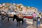 Mules waiting for tourists in the port of Hydra island