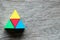 Mulit color toy block compound as triangle shape