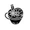 Mulled wine black glyph icon