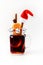 Mulled Wine in a Mason Jar on White Background