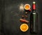 Mulled wine recipe ingredients on chalkboard - winter warming drink