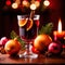 Mulled wine, traditional Christmas spiced alcoholic drink