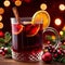 Mulled wine, traditional Christmas spiced alcoholic drink