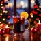 Mulled wine, traditional Christmas spiced alcoholic drink