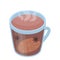 Mulled wine transparent cup icon, isometric style