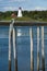 Mullholland Point Lighthouse View From Lubec During Low Tide