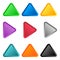 Multi color 3d button triangle icon design element