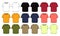 Multi color Basic Tee shirt fashion flat sketch