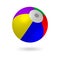 Multi-color beach ball.Children s ball inflatable.Bright colors-red, yellow, blue, red, violet.Vector illustration