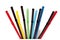 Multi Color flexible drinking straws on white