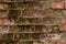 Multi-color old and grunge brick wall. Vintage background. Antique textures in small town.Selective focus.