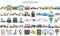 Multi color Public Transport Related Vector Line Icons