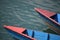 Multi color wooden boat at the pokhara lack in nepal