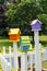 Multi-colored birdhouses