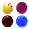 Multi-colored bowling balls. Isolated objects with shadows on the theme of sport. illustration