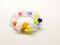 Multi-colored bracelets with beads. Colourful child`s bead bracelet