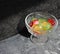 multi-colored candy lollipops in a bowl. Children's treat, sweets for tea. Montpensier