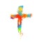 Multi-colored cross. Cross made of rainbow blots. Vector illustration