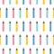 Multi-colored cute cartoon markers highlighters sample pattern. Bright endless background. Good for school and business