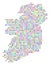 Multi Colored Dot Ireland Island Map