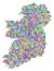 Multi Colored Dot Ireland Island Map
